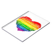 SlipperyJoe's Pride Heart Scribbles Herzform Notizblock (Linke Seite)