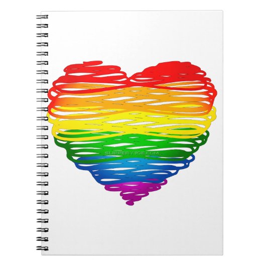 SlipperyJoe's Pride Heart Scribbles Herzform Notizblock (Vorderseite)