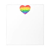 SlipperyJoe's Pride Heart Scribbles Herzform Notizblock (Vorderseite)