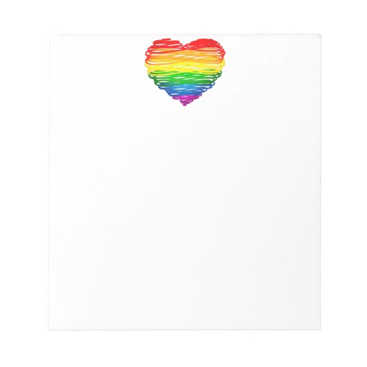 SlipperyJoe's Pride Heart Scribbles Herzform Notizblock (Vorderseite)