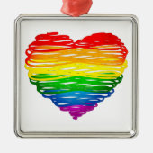 SlipperyJoe's Pride Heart Scribbles Herzform Ornament Aus Metall (Vorne)