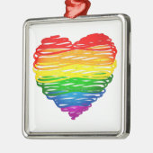SlipperyJoe's Pride Heart Scribbles Herzform Ornament Aus Metall (Links)