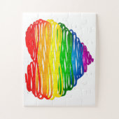 SlipperyJoe's Pride Heart Scribbles Herzform Puzzle (Vertikal)