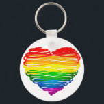 SlipperyJoe's Pride Heart Scribbles Herzform Schlüsselanhänger<br><div class="desc">SlipperyJoe's Pride Heart Scribbles Herzform zeichnend Regenbogen-Liebe feiert Gay Pride-Geschenke künstlerisch LGBTQIA</div>