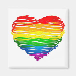 SlipperyJoe's Pride Herz Kritzeleien Herzform  Magnet