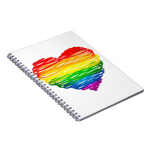 SlipperyJoe's Pride Herz Kritzeleien Herzform  Notizblock