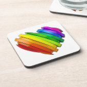 SlipperyJoe's Pride Herz Slices geformt Hochglanz- Getränkeuntersetzer (Linke Seite)