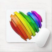 SlipperyJoe's Pride Herz Slices geformt Hochglanz- Mousepad (Mit Mouse)