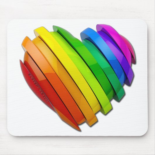 SlipperyJoe's Pride Herz Slices geformt Hochglanz- Mousepad (Vorne)