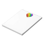 SlipperyJoe's Pride Herz Slices geformt Hochglanz- Notizblock (Rotiert)