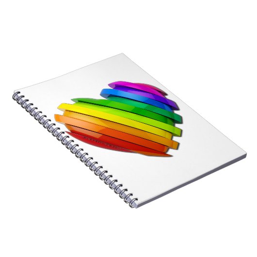 SlipperyJoe's Pride Herz Slices geformt Hochglanz- Notizblock (Rechte Seite)