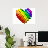 SlipperyJoe's Pride Herz Slices geformt Hochglanz- Poster (Heimbüro)
