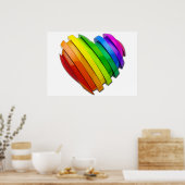 SlipperyJoe's Pride Herz Slices geformt Hochglanz- Poster (Küche)