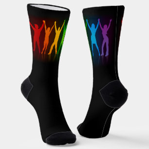 SlipperyJoe's pride people hands silhouette colorf Socken