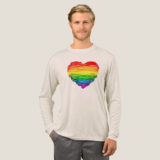 SlipperyJoe's pride scribbled heart shape drawing  Tri-Blend Shirt (Volle Vorderseite)