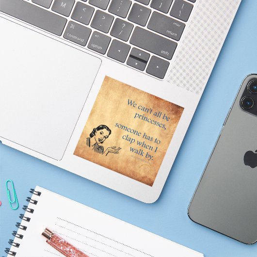 SlipperyJoe's Princess-Klaps, der lustige 50er-Vin Aufkleber (Laptop mit iPhone)