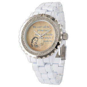 SlipperyJoe's Prinzessinnen klatschen Vintage-Plak Armbanduhr