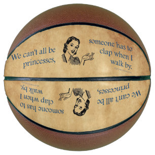 SlipperyJoe's Prinzessinnen klatschen Vintage-Plak Basketball