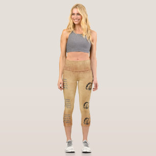 SlipperyJoe's Prinzessinnen klatschen Vintage-Plak Capri Leggings
