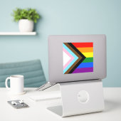 SlipperyJoe's Progress Pride Flag Gay-Geschenke LG Aufkleber (Laptop auf Schreibtisch)