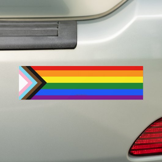 SlipperyJoe's Progress Pride Flag Gay-Geschenke LG Autoaufkleber (Auf Auto)