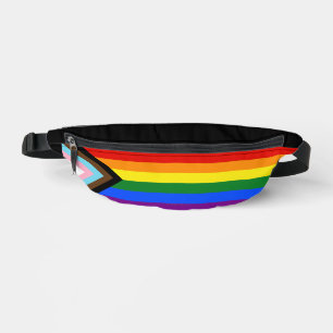SlipperyJoe's Progress Pride Flag Gay-Geschenke LG Bauchtasche