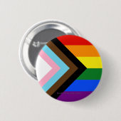 SlipperyJoe's Progress Pride Flag Gay-Geschenke LG Button (Vorne & Hinten)