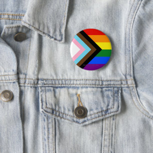 SlipperyJoe's Progress Pride Flag Gay-Geschenke LG Button