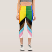 SlipperyJoe's Progress Pride Flag Gay-Geschenke LG Capri Leggings (Vorderseite)
