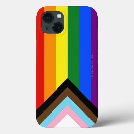 SlipperyJoe's Progress Pride Flag Gay-Geschenke LG Case-Mate iPhone Hülle (Rückseite)
