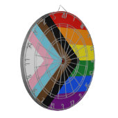 SlipperyJoe's Progress Pride Flag Gay-Geschenke LG Dartscheibe (Vorderseite Links)