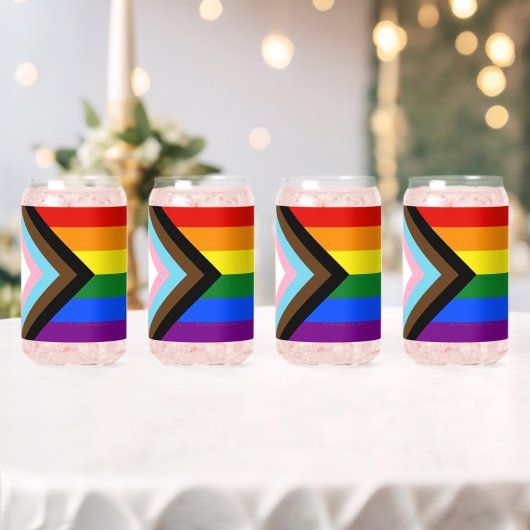 SlipperyJoe's Progress Pride Flag Gay-Geschenke LG Dosenglas (Insitu (Hochzeit))