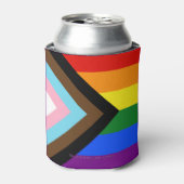 SlipperyJoe's Progress Pride Flag Gay-Geschenke LG Dosenkühler (Kanne Vorderseite)