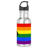 SlipperyJoe's Progress Pride Flag Gay-Geschenke LG Edelstahlflasche (Vorderseite)