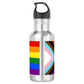SlipperyJoe's Progress Pride Flag Gay-Geschenke LG Edelstahlflasche (Rückseite)