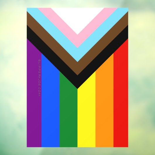 SlipperyJoe's Progress Pride Flag Gay-Geschenke LG Fensteraufkleber (Blatt 3)