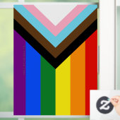 SlipperyJoe's Progress Pride Flag Gay-Geschenke LG Fensteraufkleber (Zuhause)