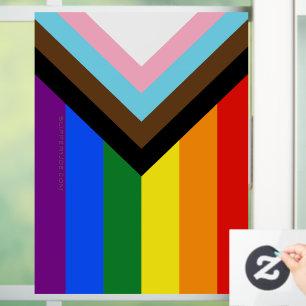 SlipperyJoe's Progress Pride Flag Gay-Geschenke LG Fensteraufkleber