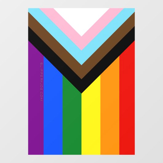 SlipperyJoe's Progress Pride Flag Gay-Geschenke LG Fensteraufkleber (Blatt)
