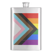 SlipperyJoe's Progress Pride Flag Gay-Geschenke LG Flachmann (Vorderseite)