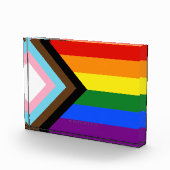 SlipperyJoe's Progress Pride Flag Gay-Geschenke LG Fotoblock (Rechts)