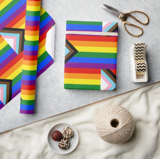SlipperyJoe's Progress Pride Flag Gay-Geschenke LG Geschenkpapier (Kunsthandwerk)