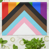 SlipperyJoe's Progress Pride Flag Gay-Geschenke LG Geschirrtuch (Gefaltet)
