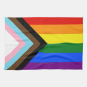 SlipperyJoe's Progress Pride Flag Gay-Geschenke LG Geschirrtuch (Horizontal)
