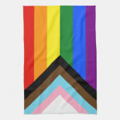 SlipperyJoe's Progress Pride Flag Gay-Geschenke LG Geschirrtuch (Vertikal)
