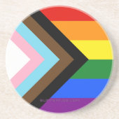 SlipperyJoe's Progress Pride Flag Gay-Geschenke LG Getränkeuntersetzer (Vorne)