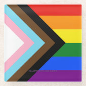 SlipperyJoe's Progress Pride Flag Gay-Geschenke LG Glasuntersetzer (Vorderseite)