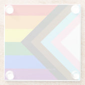 SlipperyJoe's Progress Pride Flag Gay-Geschenke LG Glasuntersetzer (Rückseite)