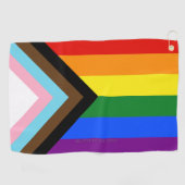 SlipperyJoe's Progress Pride Flag Gay-Geschenke LG Golfhandtuch (Horizontal)