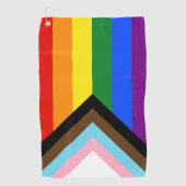 SlipperyJoe's Progress Pride Flag Gay-Geschenke LG Golfhandtuch (Vorderseite)
